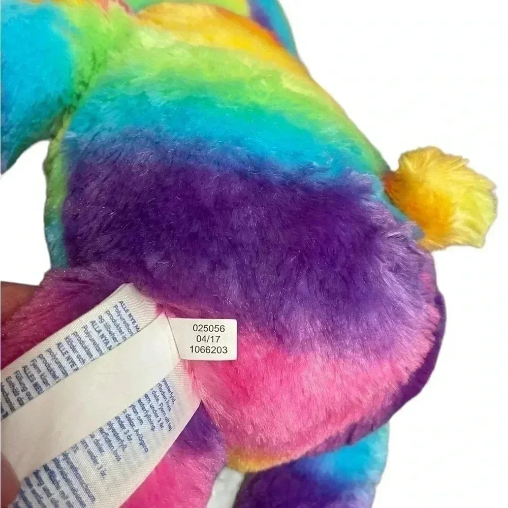 Build-A-Bear 2017 Rainbow Multicolor Tie Dye Stuffed Teddy Bear Plush Toy